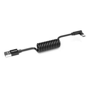 Port Designs 900063/10 USB A - USB C kábel, 0,7m, fekete, spirális - Adatkábel