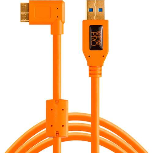 Tether Tools CU61RT15-ORG USB 3.2 Gen 1 (3.1 Gen 1) 4,6 M USB A auf Micro-USB B Winkelkabel, Orange