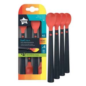 Tommee Tippee Heat Sense hőérzékelős etetőkanalak, 4 db-os csomag, hőérzékelő kanalak babáknak, BPA mentes, érzékeny ínyekhez biztonságos - Tommee Tippee