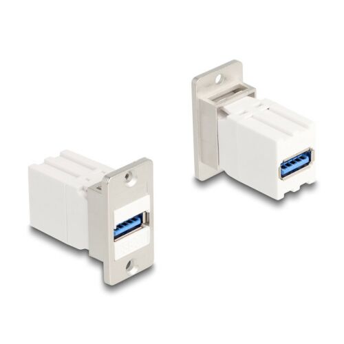 Delock USB 5 Gbps Keystone modul panel tartóval - USB A anya - USB A anya
