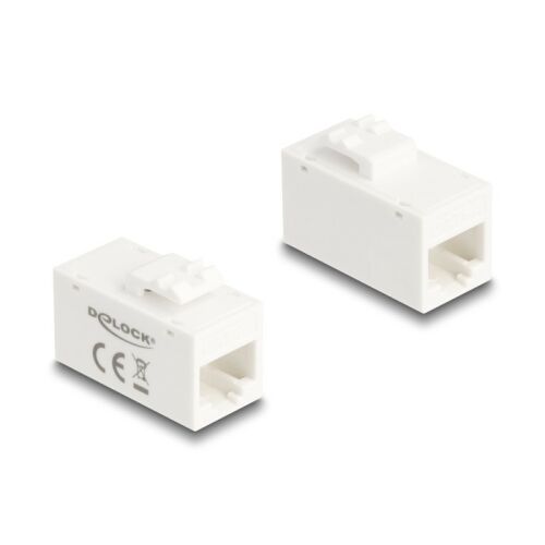 Delock Keystone modul, RJ45 - RJ45 Cat.6A UTP, fehér