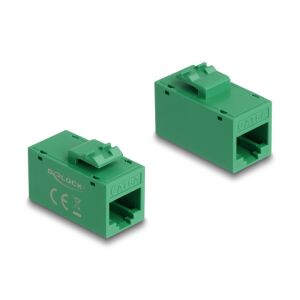 Delock Keystone Modul RJ45 - RJ45 Cat6A UTP Zöld - PCI hálózati kártya