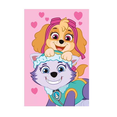 Rosa Paw Patrol Decke mit Skye und Everest, 100x150 cm