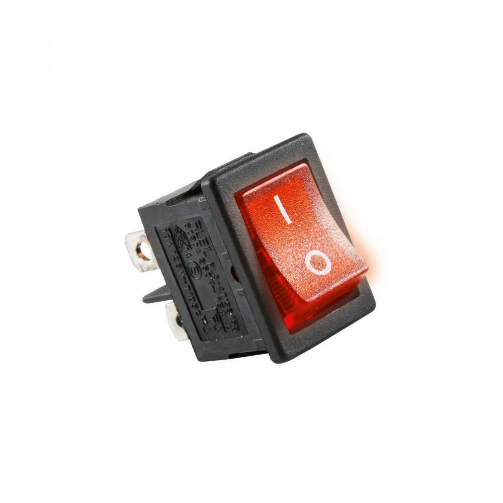 Home STV 05 Illuminated Rocker Switch, 2 circuits - 2 positions, 250 V, 6 A, red
