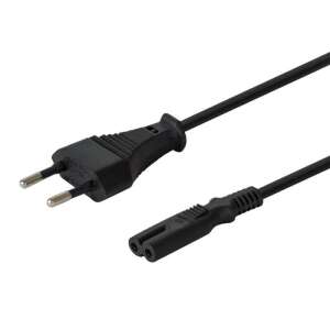 Savio CL-97 Stromkabel, schwarz, 1,2 m, Stecker Typ E, IEC C7 Anschluss - Netzkabel
