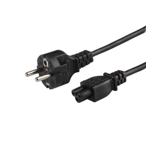 Savio CL-81 Stromkabel, schwarz, 1,8 m, IEC C5 Stecker, europäischer Stecker