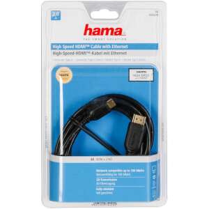Hama nagy sebességű HDMI kábel Ethernettel, 2m, HDMI A-típus HDMI C-típus, Fekete - HDMI kábel