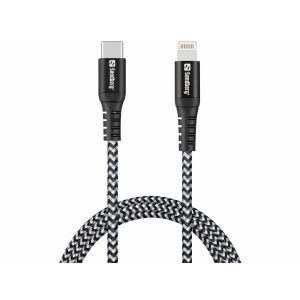 Sandberg Survivor USB-C - Lightning kábel, 1 méter, tartós fonott kivitel iPhone és iPad töltéshez - Sandberg