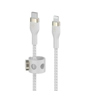 Belkin Kabel w oplocie, USB-C do Lightning, 3 m, biały 138448562 - Kabel Lightning