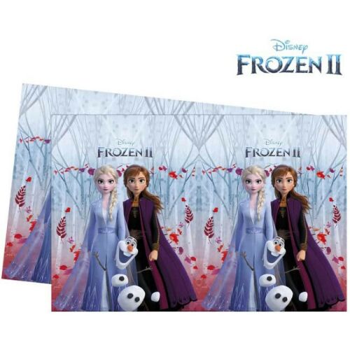 Disney Frozen 2 tablecloth featuring Elsa, Anna, and Olaf