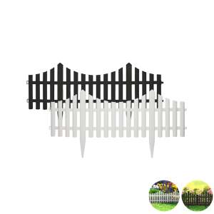 White and black plastic flower bed edging, 6 meters long, 10 pieces, UV resistant, flexible, easy to connect, decorative, for flower beds, gardens - Garden Edging