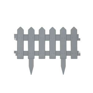 Grey plastic garden fence, 40 x 30 cm, for flower beds - Garden Edging