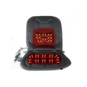 Black heated car seat cushion with adjustable heat settings, perfect for cold weather driving - Seat Heater