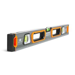 Handy 600 mm aluminum level with magnetic side, 3 vials, rubber ends, and a vertical sight - Spirit Level