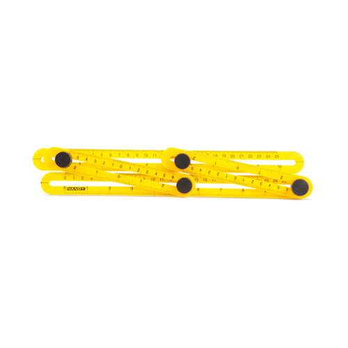 Yellow plastic multi-angle ruler, template tool, handy for DIY projects