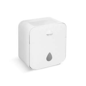 White toilet paper holder with phone stand and drawer, 205 x 125 x 220 mm - Toilet Paper Holder & Stand