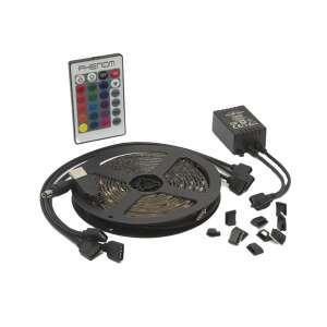 Benzi Phenom LED kit for TV backlight, includes LED strip, remote control, power supply, connectors, and cables - LED Strip