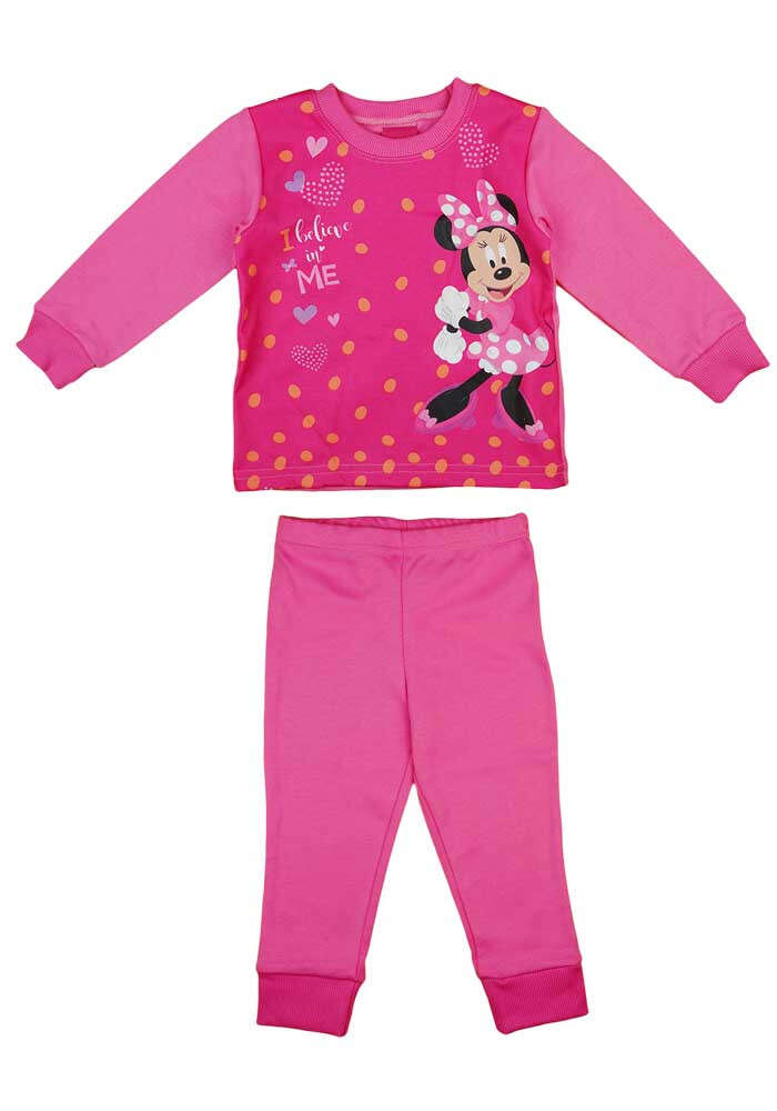 Két részes kislány pizsama Minnie egér mintával - 128-as méret