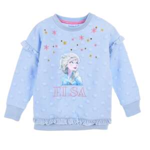 Disney Frozen Elsa Mädchen-Sweatshirt in Blau mit Rüschen und Punkten - Pullover für Kinder