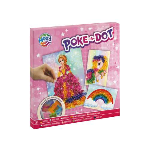 Set de artizanat Moxy Poke-a-Dot, 3 modele, prințesă, unicorn, curcubeu