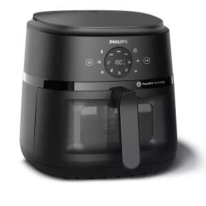 Friteuza cu aer cald Philips Airfryer Seria 2000 NA230/00, Compact Digital, 1700 W, capacitate 6.2 l / 0,8 kg, afisaj digital, fereastra, 13-in-1 functii de gatire, 9 programe presetate, dime
