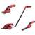 Iskra cordless hedge trimmer, red and black, with telescopic handle and grass trimmer attachment