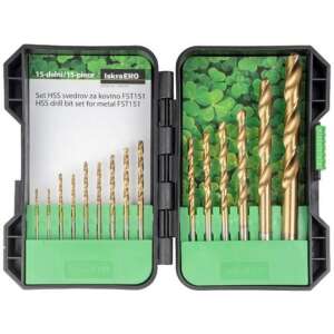 Set de burghie HSS ISKRA ERO de 15 piese pentru metal FST151, Set de burghie HSS ISKRA ERO de 15 piese pentru metal FST151 - Burghie