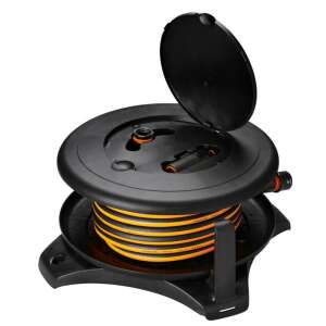 Fiskars Solid M kolut za crijevo s crijevom od 20 m, crni, 1/2 inča - Kolica za crijevo