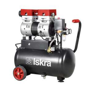 Iskra KWU750-24 kompresor bez ulja, spremnik 24 litre, 750W, 7 bar, 70 l/min, crna, crvena - Kompresor