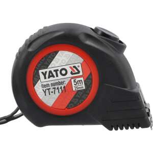 Yato YT-7111 5m measuring tape, black and red, retractable tape measure - Yato