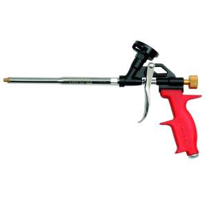 YATO Pur-hab foam gun, professional grade, for applying polyurethane foam sealant, red and black, with adjustable flow control - Caulking Gun
