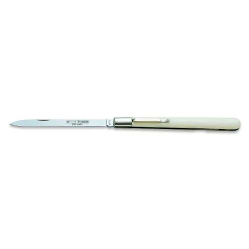 Two-piece tasting knife with fork, Dick brand, white handle