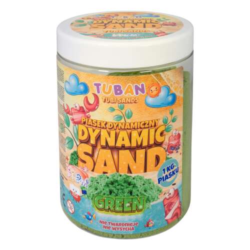 Tuban Dynamic Sand Green 1 kg, kinetic sand for kids, play sand, molding sand, sensory play