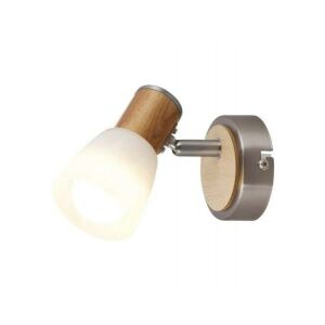 Megvilágított Rábalux Gavin szatén króm és bükkfa fali spotlámpa. - Fali lámpa