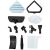 Iskra JC-229 steam mop accessories: brushes, nozzles, and cloths