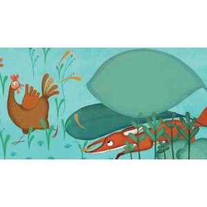 Ilustrație din Félperces mondókák (Gryllus Vilmos) - Diafilm, care prezintă o găină și o vulpe - Filme diapozitive