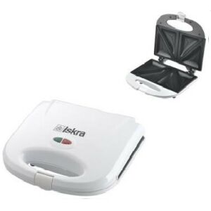 Iskra SM-2-WH White Sandwich Maker, closed and open view - Sandwich Maker