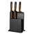 Fiskars Functional Form 5-teiliges Messerblock-Set mit schwarzem Kunststoffständer und orangefarbenen Griffen