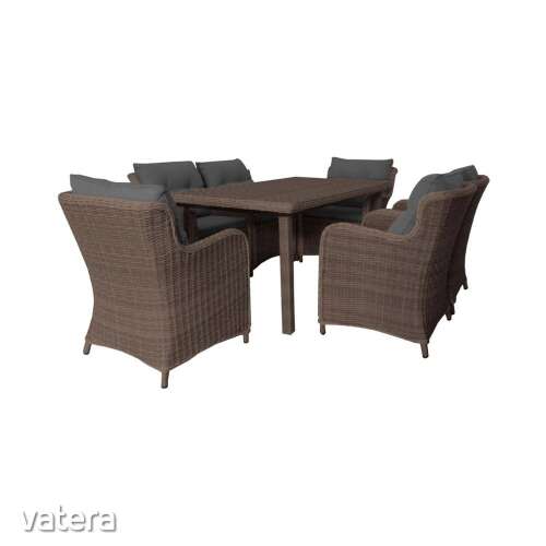 Градински комплект за хранене от ратан Hecht Gabbiani с 6 места и възглавници