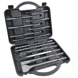 ISKRA ERO 13-piece SDS-Plus drill and chisel set FST013, includes 9 drill bits, 4 chisels, and a carrying case - Tool accessories