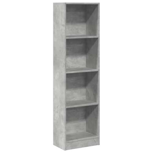 vidaXL 4 polcos könyvespolc beton szürke színben, 40 x 24 x 143 cm, oldalnézet - Könyvespolc és állópolc