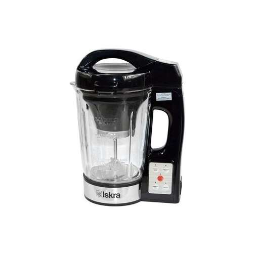 Blender și mixer de bucătărie Iskra HS-08G, negru și argintiu, cu recipient din sticlă și lame din oțel inoxidabil