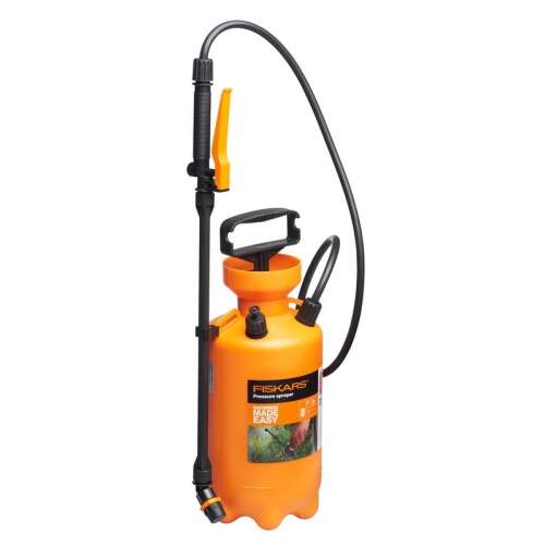 Fiskars 5L orange pressure sprayer for gardening