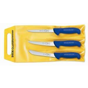 Dick ErgoGrip 3-piece knife set: boning, butcher, and curved knives - Dick