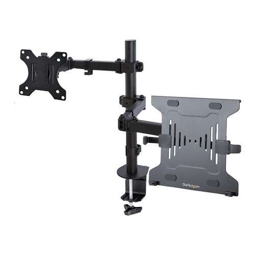 StarTech.com A2-LAPTOP-DESK-MOUNT dupla monitor és laptop asztali tartó, fekete