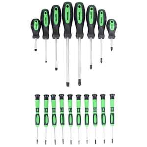 Sada skrutkovačov ISKRA ERO HTS-18 s 18 dielmi s magnetickými hrotmi, vrátane skrutkovačov Phillips, plochých a Torx - Skrutkovače