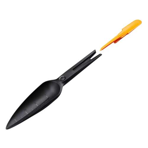 Fiskars Solid seed planting trowel, black and orange, disassembled