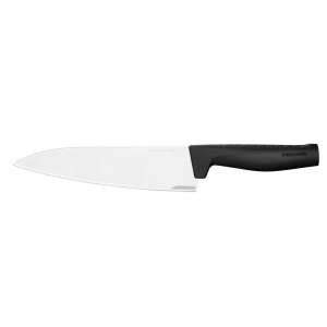 Fiskars Hard Edge Kochmesser, 20cm Klingenlänge, schwarzer Griff - Küchenmesser