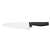 Fiskars Hard Edge large chef's knife on white background.