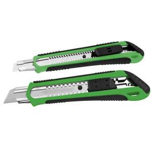 ISKRA ERO 38G-S1+L1 Wallpaper Cutter Set, 2 pack, green and black, retractable blade, ergonomic handle - Wallpaper Cutter